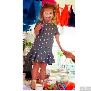 Kidpic Top & Skirt - Gray/White Heart Print Sz 3T